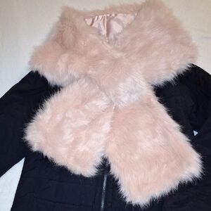 Pink Faux Fur Scarf NWOT
